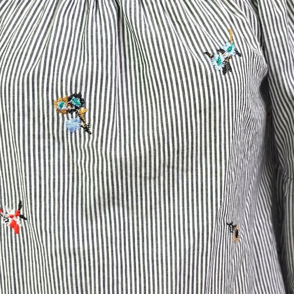 GYPSIES AND MOONDUST BLOUSE - EMBRODIERY WITH BLUE STRIPES SMALL - Picture 4 of 5